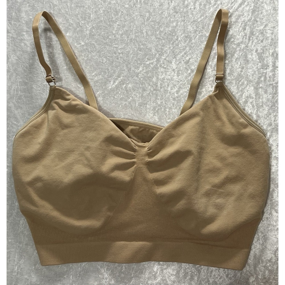 Boobie Body Nursing Pumping Bra Size L/XL Beige, Adjustable Straps